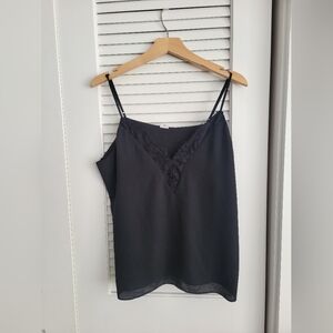 Black lace trim camisole top size XL